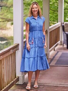 NWT April Cornell Nostalgic Prairie Dress, Periwinkle